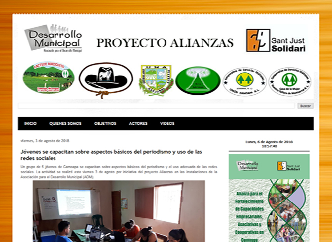 Elaboración de blog: https://proyectoalianzascamoapa.blogspot.com/