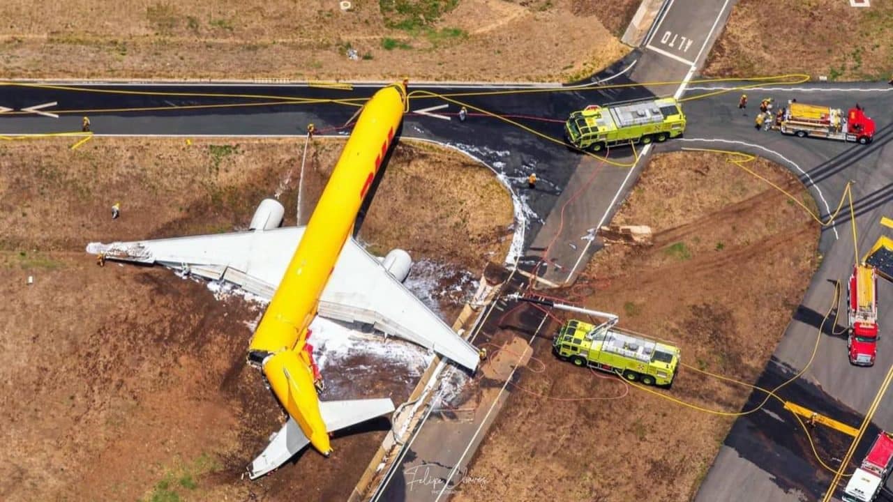 Avión de DHL sufre accidente en aeropuerto internacional de Costa Rica