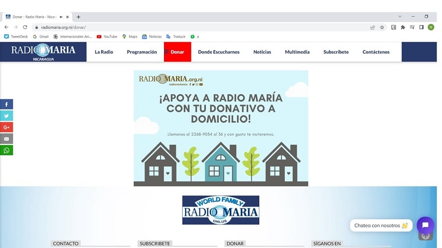 En la web de radio María y radio Católica se pueden conocer las formas de donar.