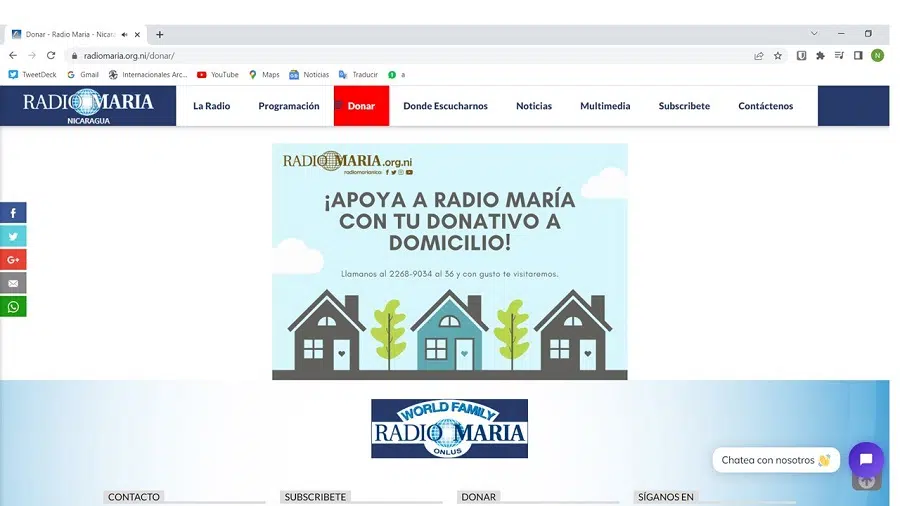 En la web de radio María y radio Católica se pueden conocer las formas de donar.