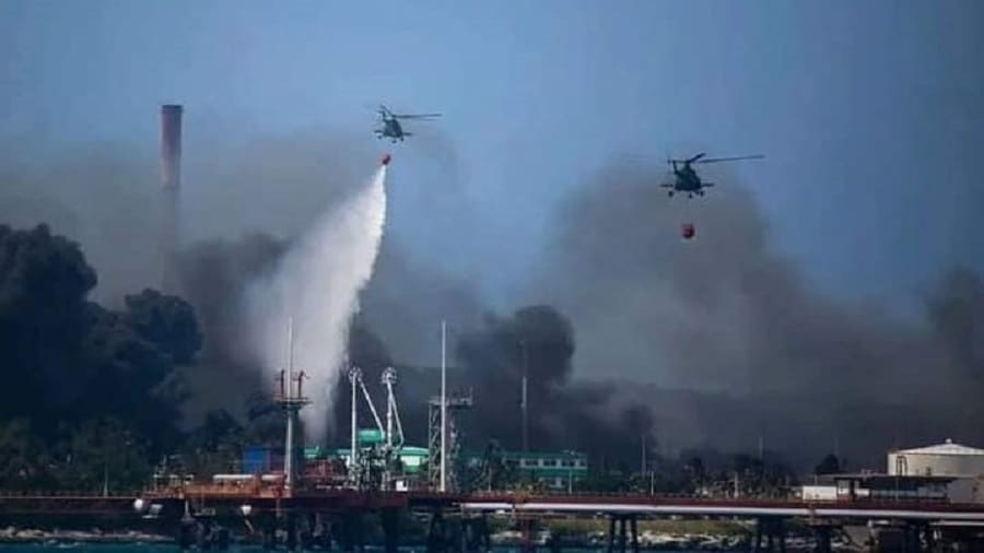 Controlado incendio industrial en Matanzas, Cuba