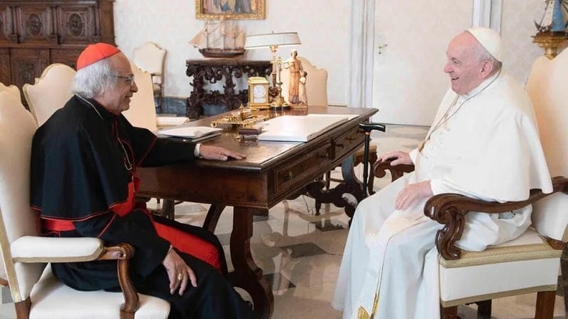 Cardenal Brenes se reúne con el Papa Francisco (cortesía)