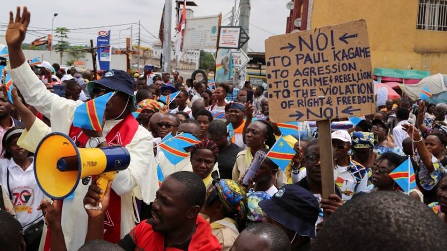 Congoleños marchan para exigir paz en la República Democrática del Congo