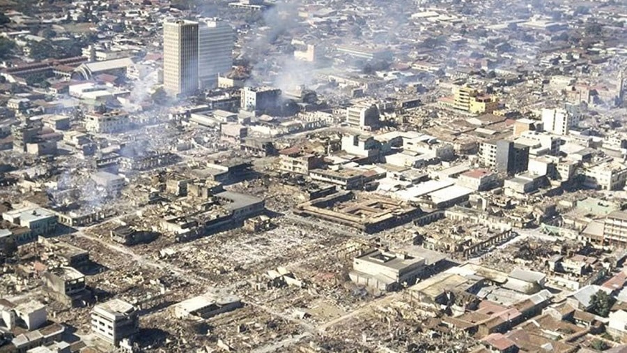 Managua solía ser una ciudad bonita que no tenía nada que envidiarle otras ciudades de Centroamérica, pero el terremoto de 1972 la destruyó por completo. Foto: Archivo La Prensa