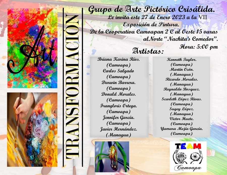 Invitacion a exposicion de pintura en Camoapa