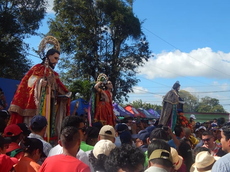 Las Fiestas patronales en honor a San Sebastian, todo un derroche de cultura y tradición, rumbo al tradicional tope de santos a la ciudad de Dolores, Carazo.