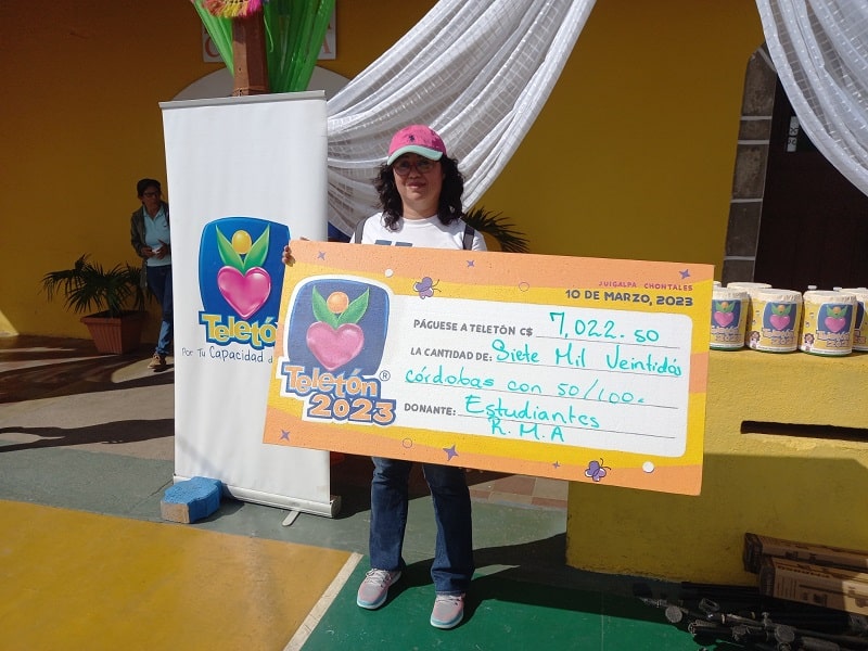Comunidad educativa apoya Teletón 2023 en Chontales
