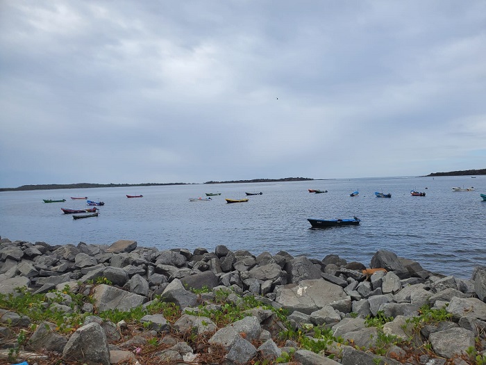 La bahía de Corinto, desde donde zarparon los pescadores en busca de pez dorado y no volvieron ni dan señales de vida.
