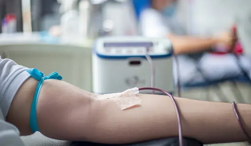 Unidad móvil de la Cruz Roja Nicaragüense, que recepcionaba las donaciones de sangre