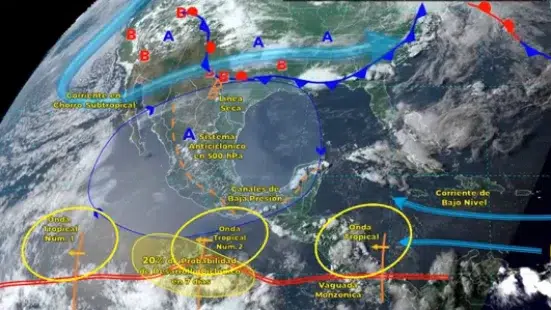 Pronostican lluvias en el país por ingreso de Onda tropical número tres