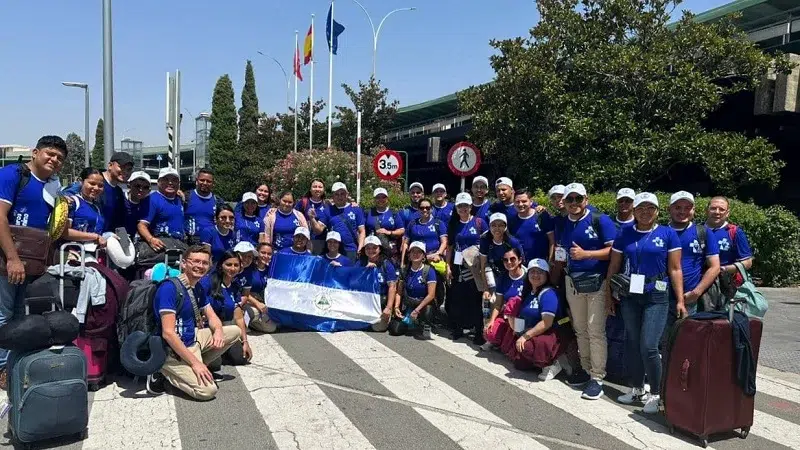 Jóvenes de Jinotega asisten al encuentro con el Papa Francisco, en la Jornada Mundial de la Juventud