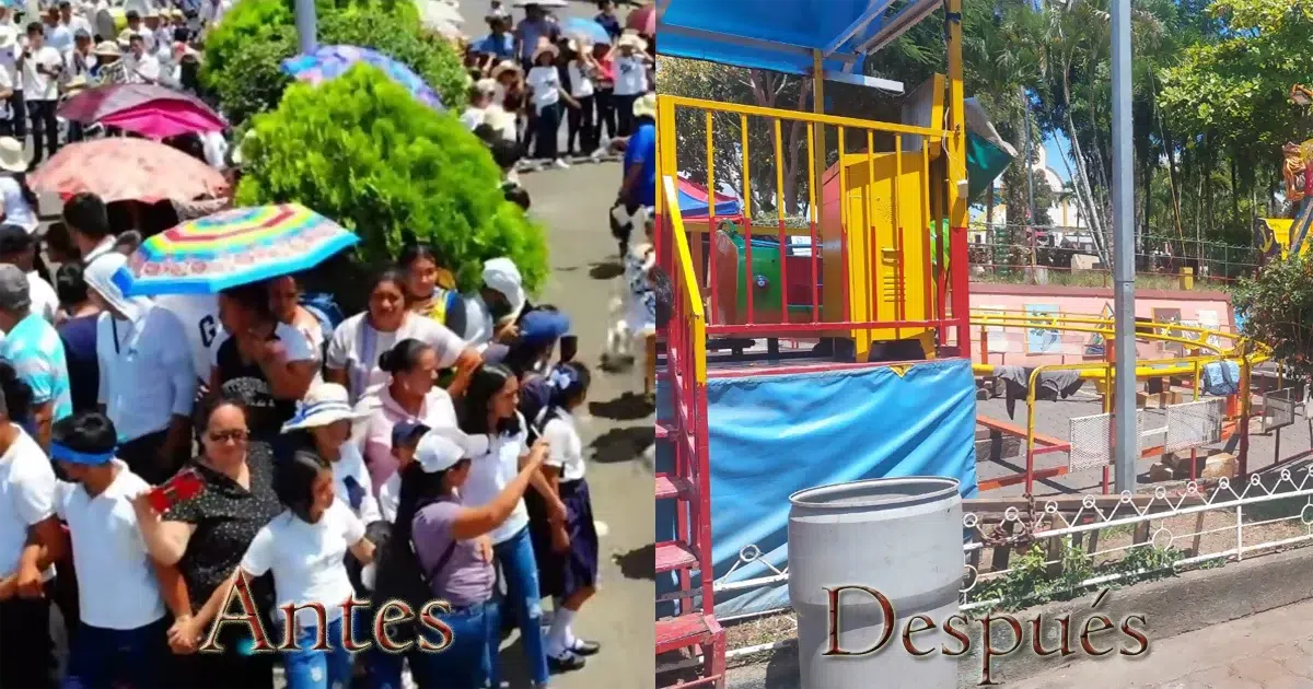 Cortan árbol de ciprés en parque de Camoapa para comodidad de juegos mecánicos
