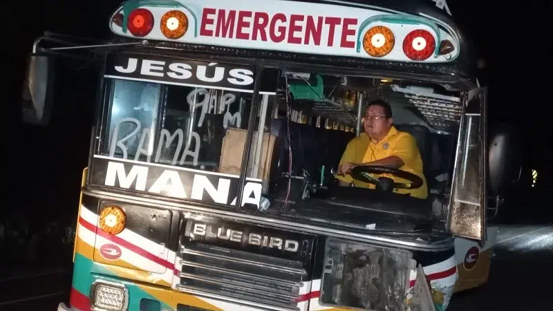 Unidad de transporte El Rama - Managua, involucrada en la colisión.