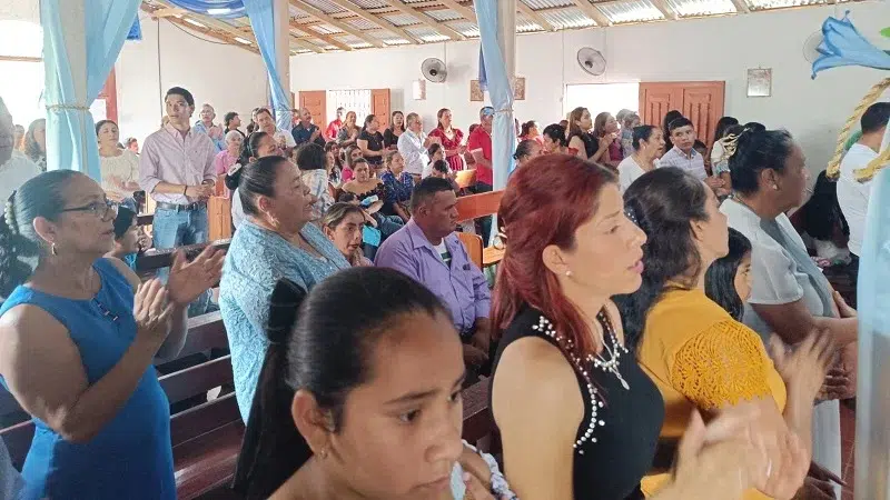 Comunidad de El Pochote celebra a la virgen de Lourdes