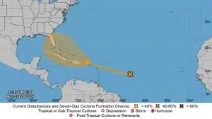 El NHC monitorea zona de mal tiempo en el Atlántico Central con posibilidad de desarrollo tropical