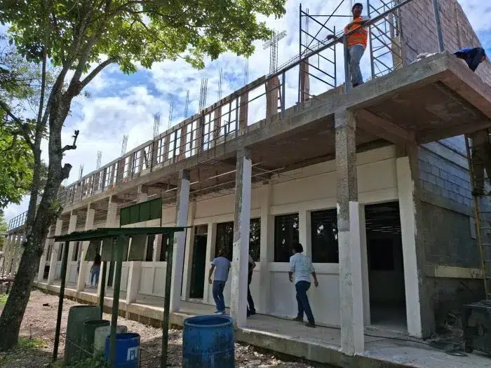 Avance de la construcción del pabellón principal de la UNA sede Camoapa