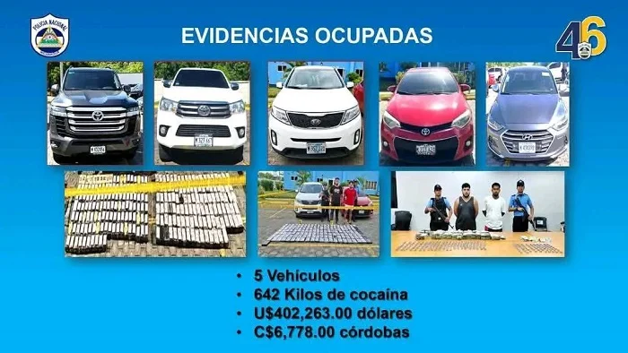 Evidencias ocupadas en los operativos