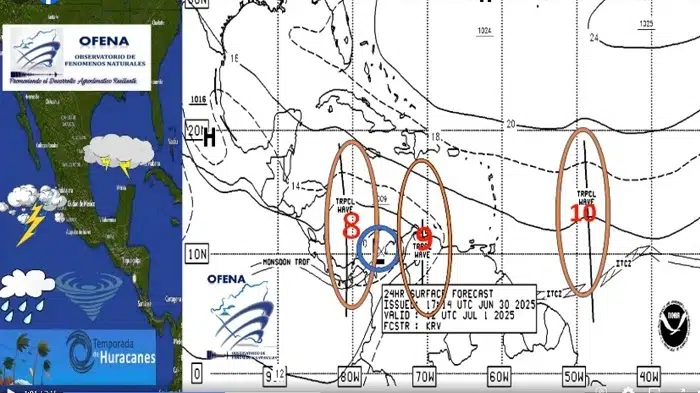 Avanza onda tropical hacia Centroamérica con lluvias y tormentas