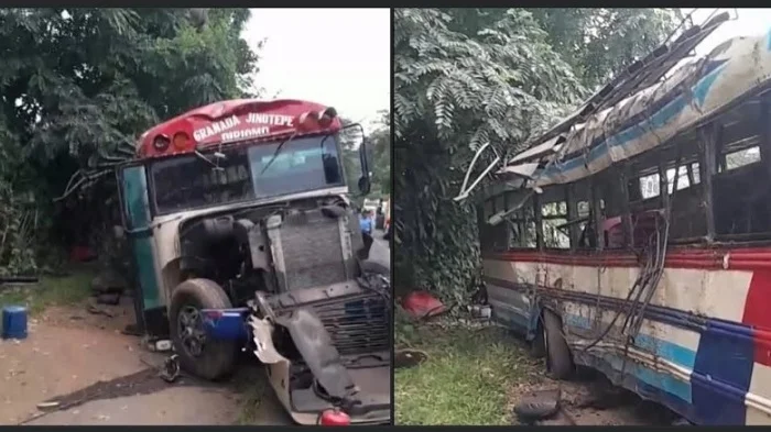 Dos personas fallecen y más de 20 resultan heridas en accidente de bus en Jinotepe