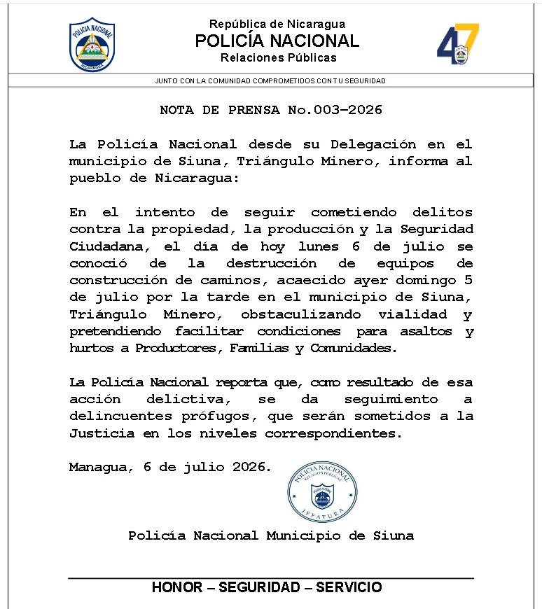 Nota de prensa 003-2026